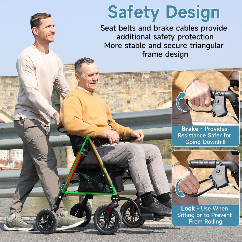 2 in 1 Rollator Wheelchairs Combo with Seat U7858