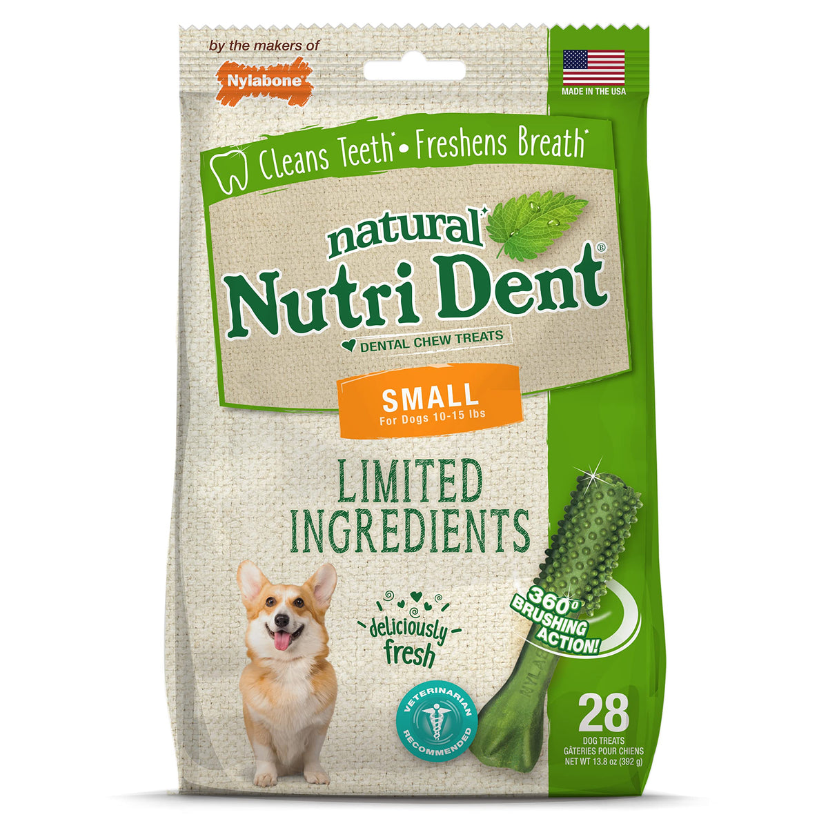 Natural Dog Dental Chews, Small 28 Count G95060