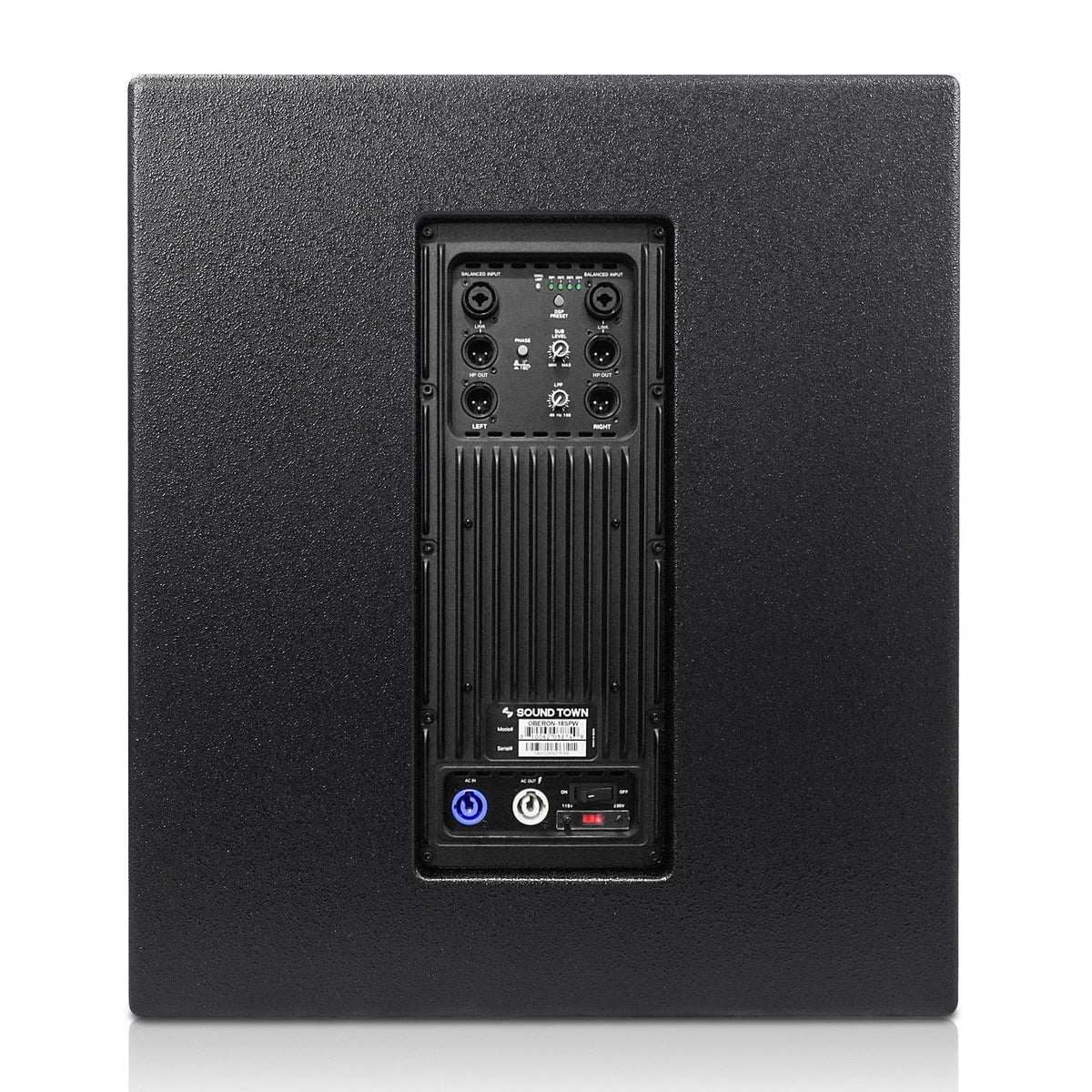 18" 1600W Powered PA/DJ Subwoofer with Class-D Amplifier, Birch Plywood, Black A5754