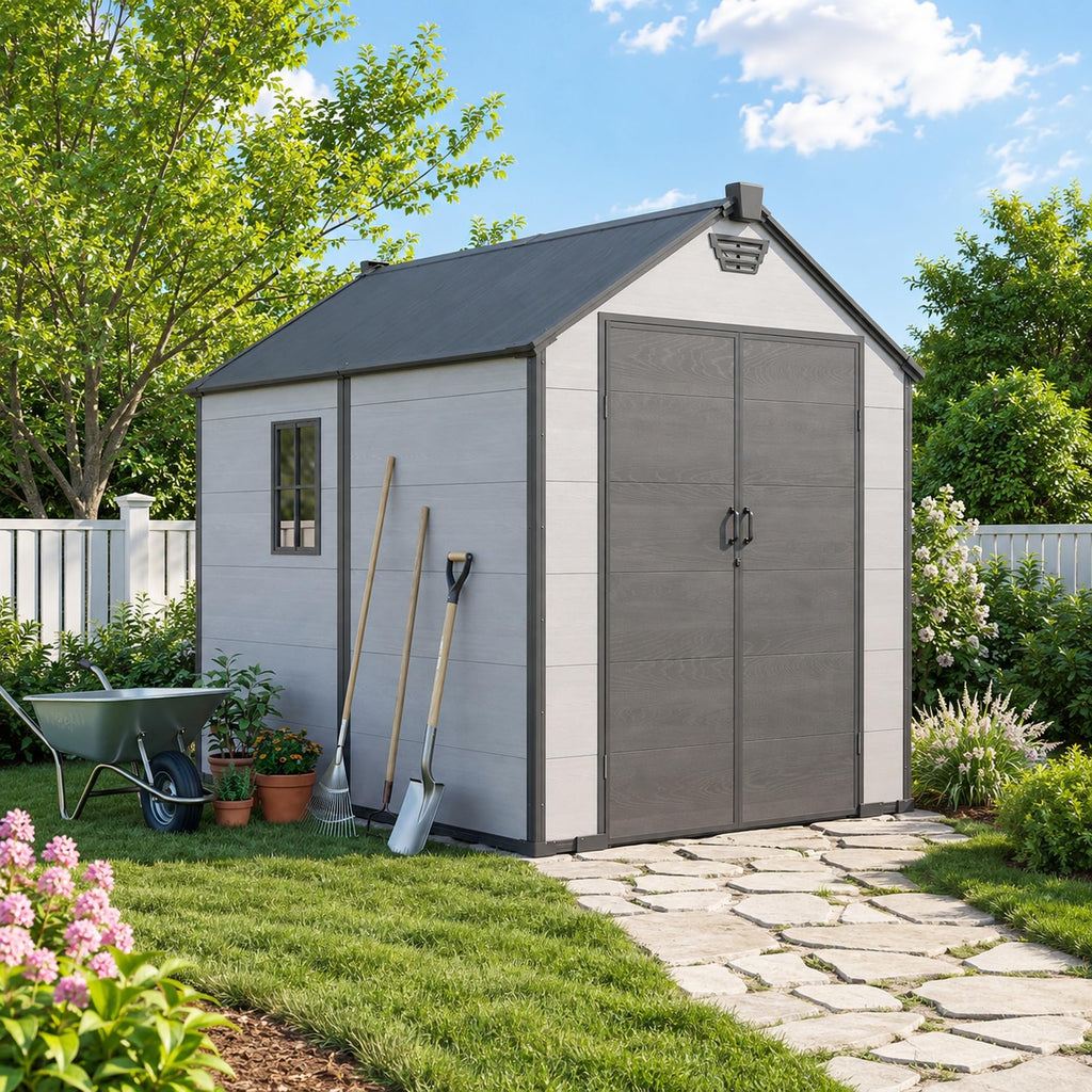 6x8 FT Resin Storage Shed with Floor T16691