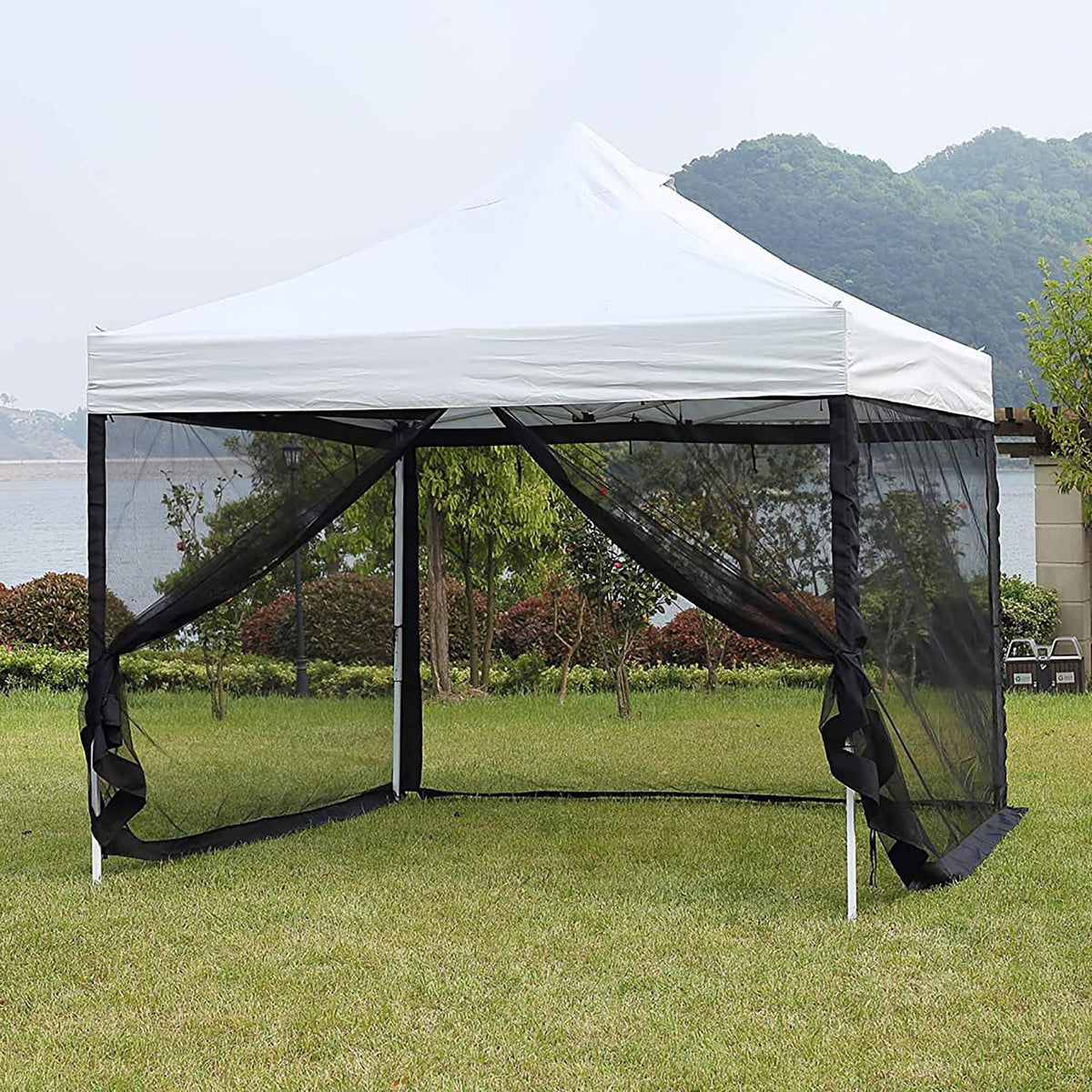 Mosquito Net with Zipper for Camping and Patio Gazebo H641698