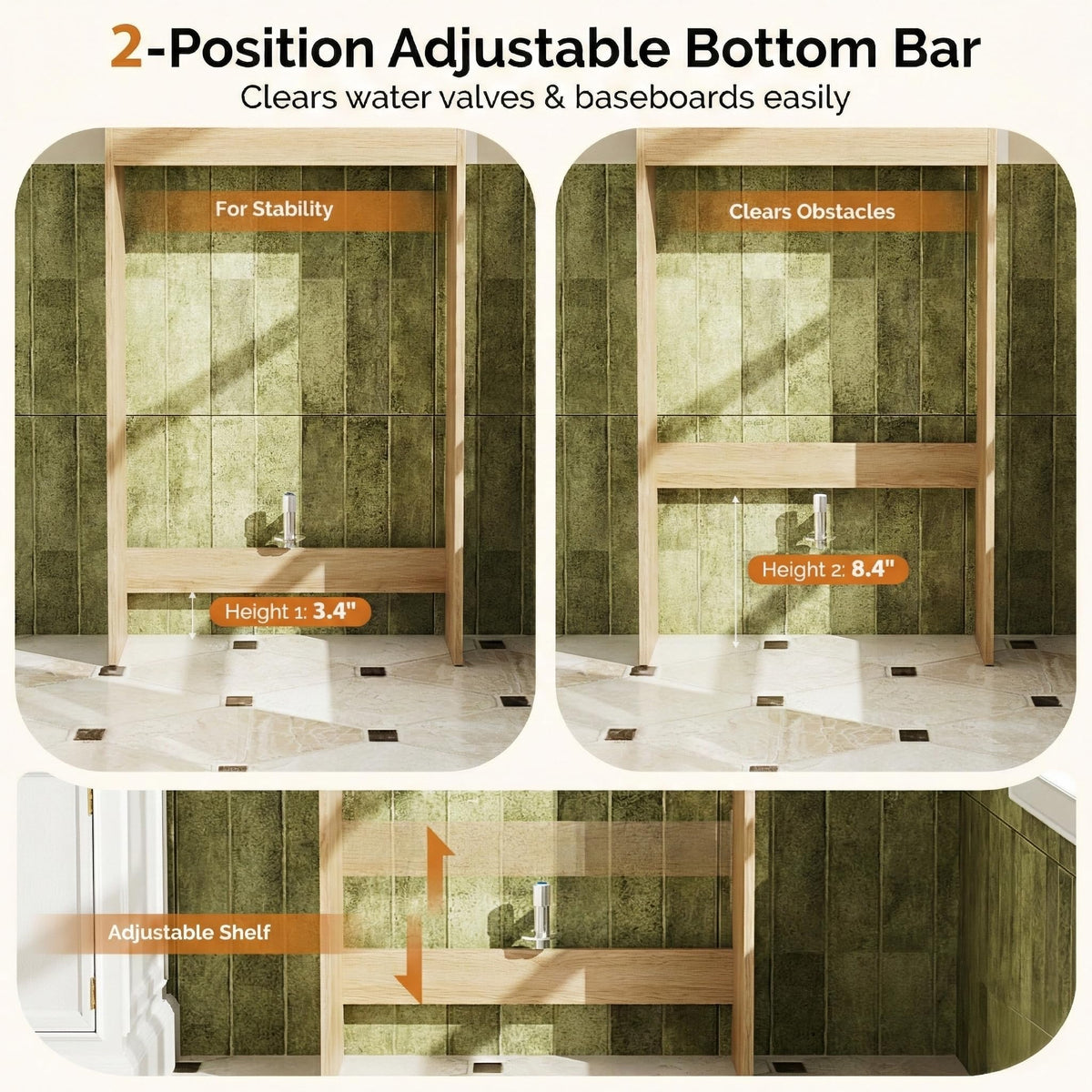 Over The Toilet Storage Cabinet with Adjustable Shelves M88423